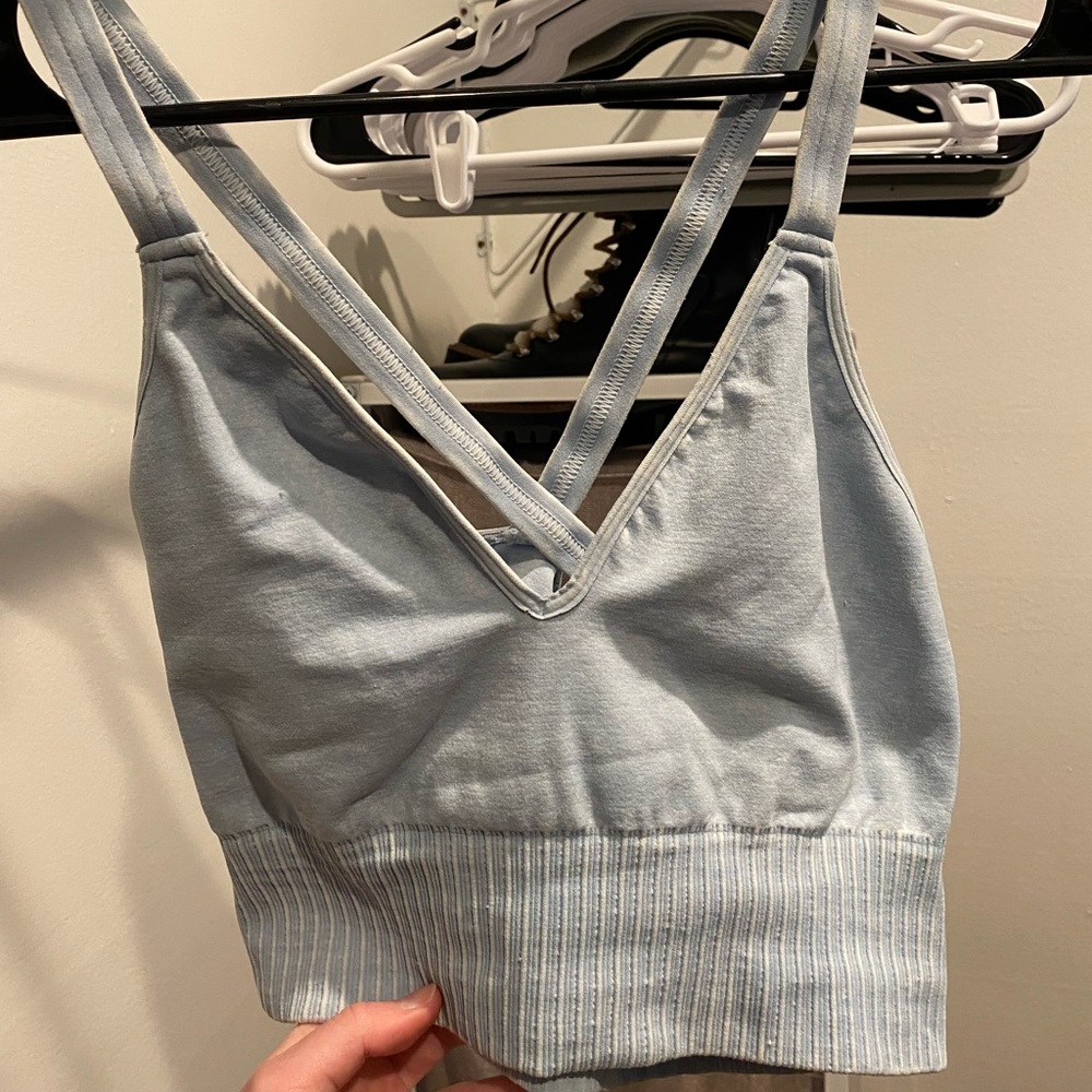 Free People Good Karma Crop light blue size M/L